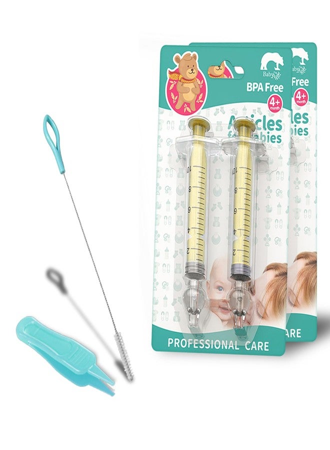 Elfzone Nasal Syringe for Baby - 4PCS with Cleaning Tools - Safe Silicon Baby Nasal Aspirator Qucik Syringe Nose Cleaner Rinsing Tool for Baby/Infant/Kid (Yellow, 4PCS) - Image 1